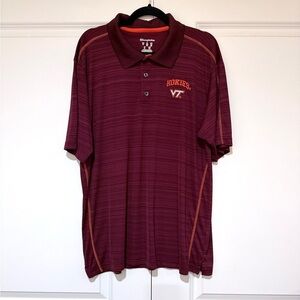 Champion Burgundy Polo Shirt with Orange Accents VT HOKIES